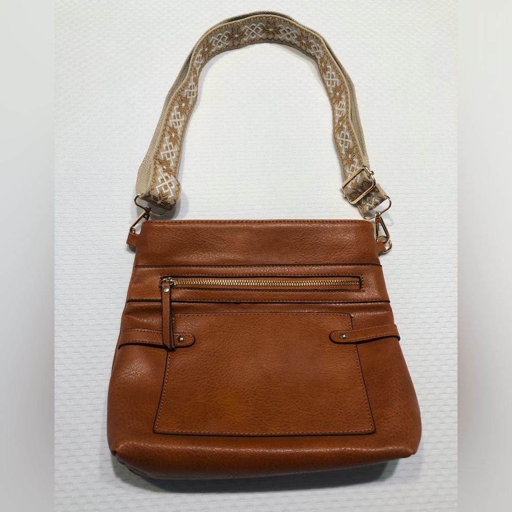 Le Miel Brown Shoulder Bag with Decorative Strap